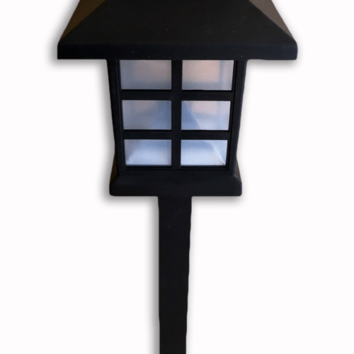 Lanterne solaire, style de maison en couleur noir, produit d'Eternel jardin