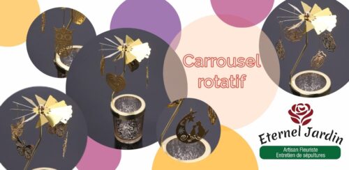 Collection carrousel rotatif, photophore chat, coeur, papillon fleur, hibou