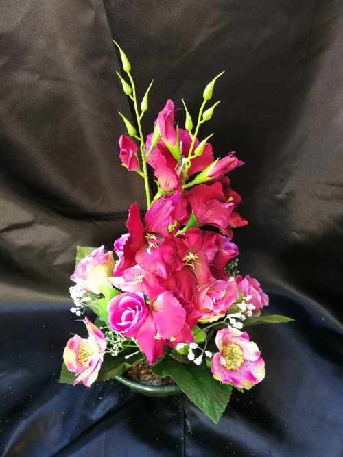 Composition de Fleurs Artificielles Lestée - HR 04 fushia - Fleurs de qualité FRANCE