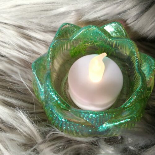 Photophore en fleur de lotus, vert