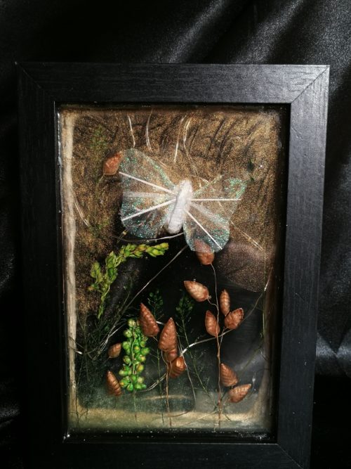 Cadre noir, tableau papillon lumineux – Image 3