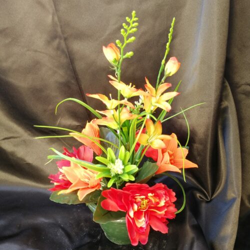 Composition de Fleurs Artificielles Lestée - PICIM 10 orange- Fleurs de qualité FRANCE