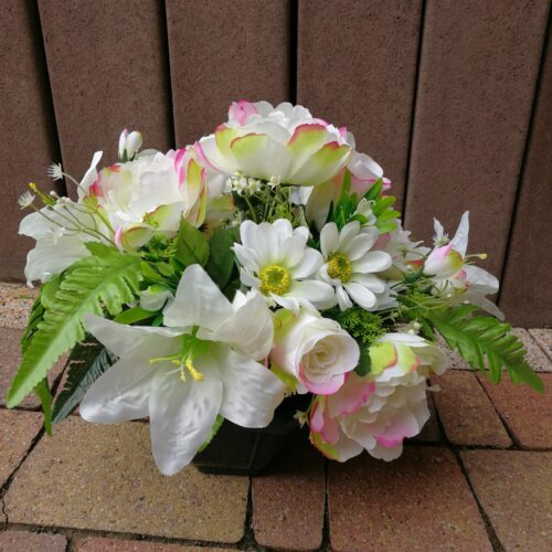 Composition de Fleurs Artificielles Lestée – PICIM P&L BLANC – Fleurs de qualité FRANCE