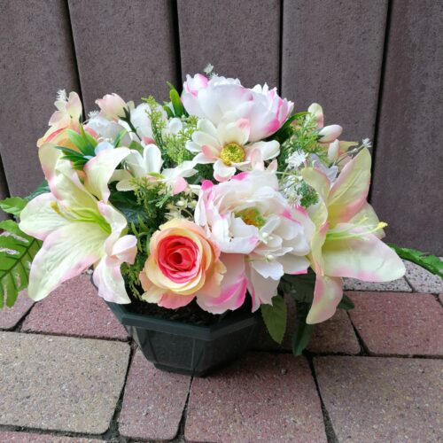 Composition de Fleurs Artificielles Lestée – PICIM P&L rose pâle – Fleurs de qualité FRANCE