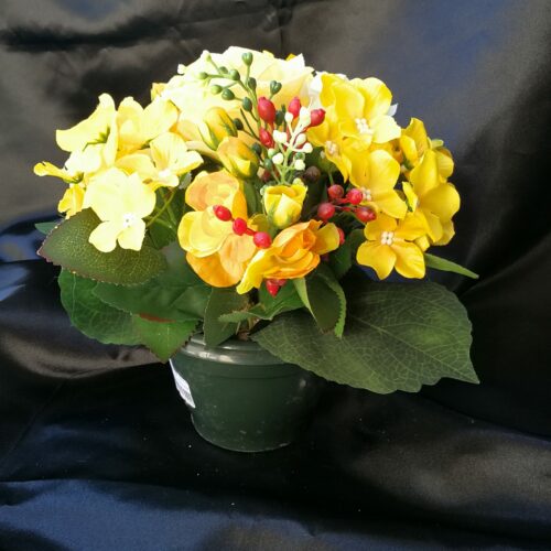 Composition de Fleurs Artificielles Lestée - PICIM 20 jaune- Fleurs de qualité FRANCE