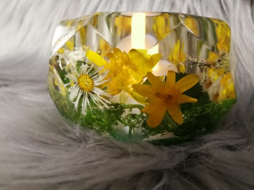 Photophore diamant, fleur jaune – Image 2