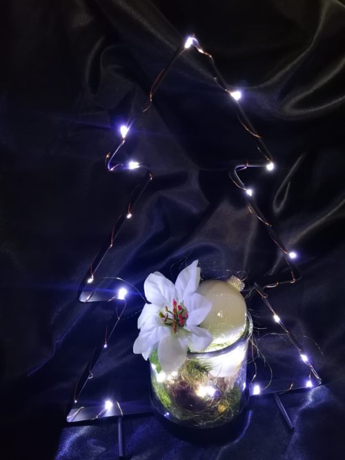 Photophore Sapin en verre et métal