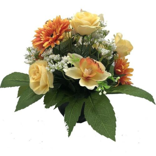 Composition de Fleurs Artificielles Lestée –Chambery ORANGE
