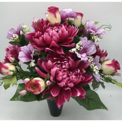 Composition de Fleurs Artificielles – Cône - Nantes FUSCHIA – Image 2