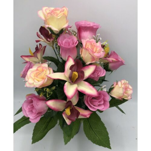 Composition de Fleurs Artificielles - Cône -Toulon ROSE – Image 2