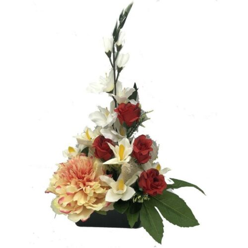 Composition de Fleurs Artificielles Lestée – Rouen ROUGE