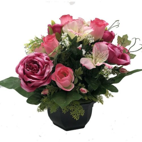 Composition de Fleurs Artificielles Lestée – Strasbourg ROSE