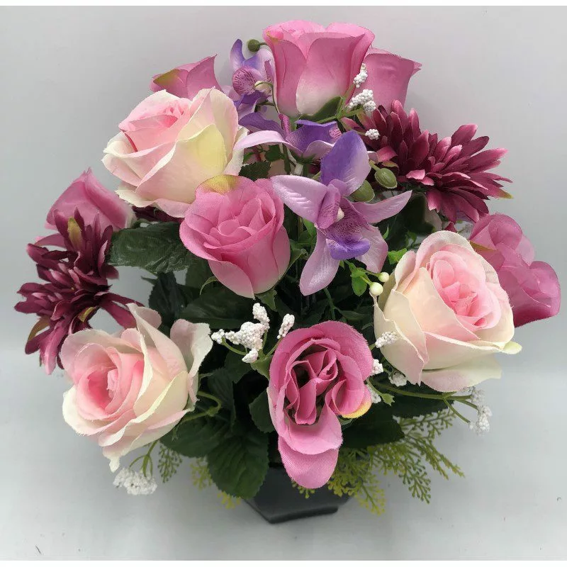 Composition de Fleurs Artificielles Lestée – Brest ROSE
