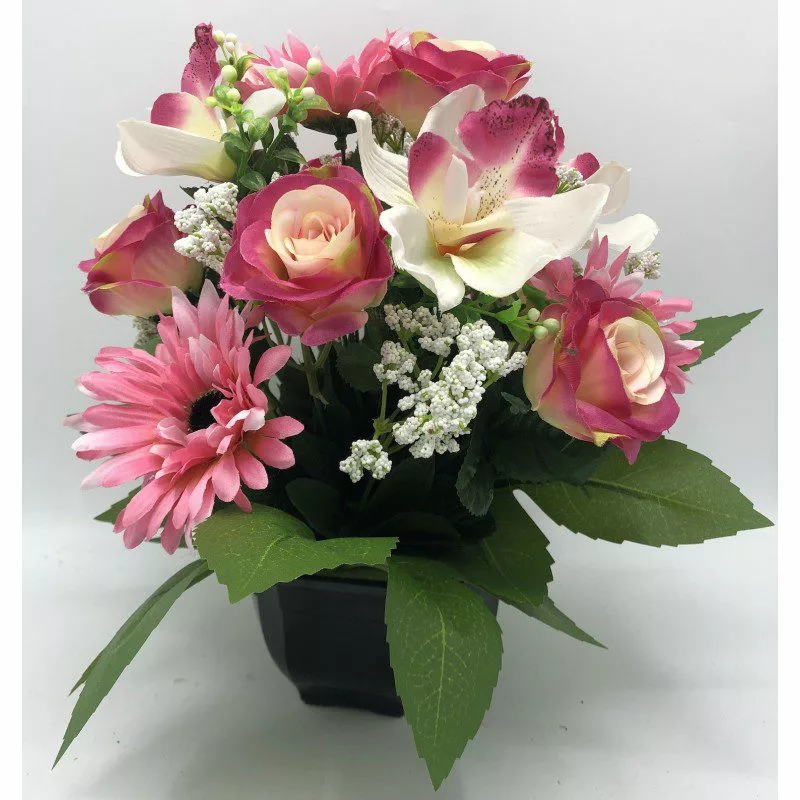 Composition de Fleurs Artificielles Lestée –Chambery ROSE
