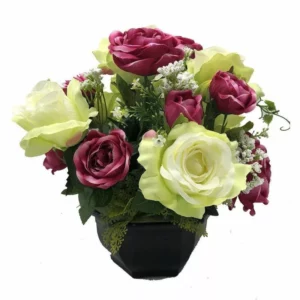 Composition de Fleurs Artificielles Lestée – Limoges FUSCHIA